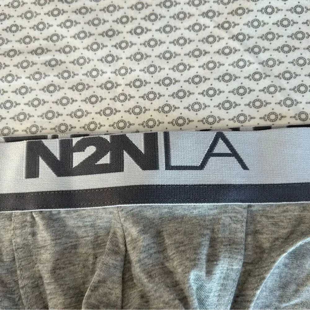 N2N Bodywear Grey Cotton Stretch Logo Pouch Briefs Size Large NWT